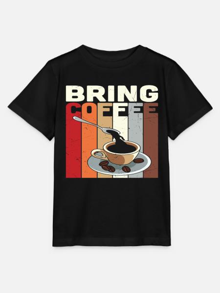 Bringen Sie Kaffee-Kaffee-Zitate mit - Stanley/Stella Kinder T-Shirt MINI CREATOR - Schwarz