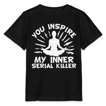 Tu inspires mes citations de yoga de tueur en série intérieur - T-shirt bio MINI CREATOR Stanley/Stella Enfant - noir - Devant - Mikhail (115cm)