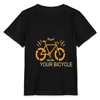 Recyceln und verwenden Sie Ihren Fahrrad-Erdschutz - Stanley/Stella Kinder T-Shirt MINI CREATOR  - Schwarz - Vorne - Mikhail (115cm)