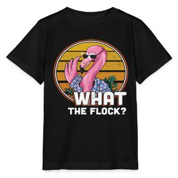 Was die Herde Flamingo - Stanley/Stella Kinder T-Shirt MINI CREATOR  - Schwarz - Vorne - Mikhail (115cm)