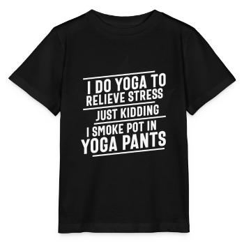 Je fais du yoga pour soulager le stress Citations de yoga - T-shirt bio MINI CREATOR Stanley/Stella Enfant - noir - Devant - Mikhail (115cm)