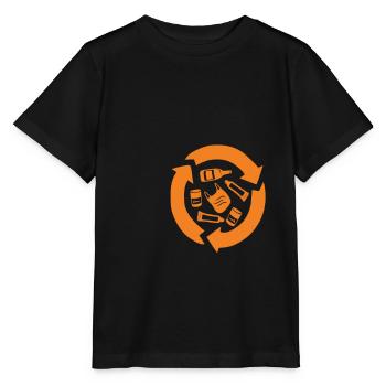 Recyceln Reduzieren Sie die Wiederverwendung von RRR-Strategien - Stanley/Stella Kinder T-Shirt MINI CREATOR  - Schwarz - Vorne - Mikhail (115cm)