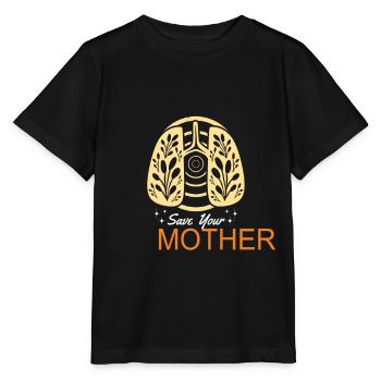 Rette die Erde, rette deine Mutter Erde Schutz - Stanley/Stella Kinder T-Shirt MINI CREATOR  - Schwarz - Vorne - Mikhail (115cm)