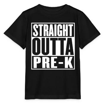 Straight Outta Pre Kindergarten Graduation Funny - Stanley/Stella MINI CREATOR Kids’ T-Shirt - black - Front - Mikhail (115cm)