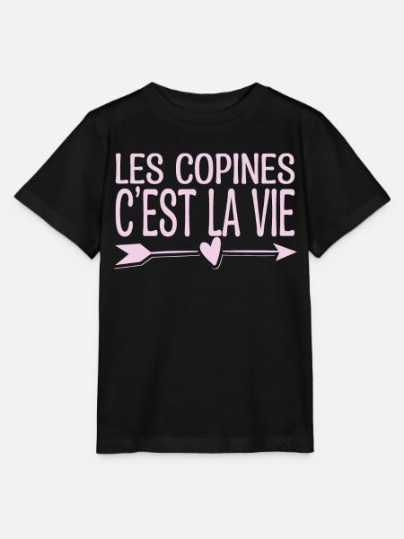 Les copines c'est la vie. Cadeau copine. - T-shirt bio MINI CREATOR Stanley/Stella Enfant - noir