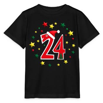 24.Dezember Weihnachten mit vielen Sternen. - Stanley/Stella Kinder T-Shirt MINI CREATOR  - Schwarz - Vorne - Mikhail (115cm)