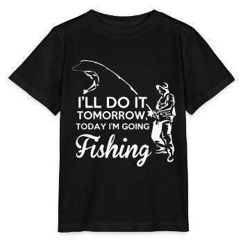 Fishing fishing fish fishing gift - Stanley/Stella MINI CREATOR Kids’ T-Shirt - black - Front - Mikhail (115cm)