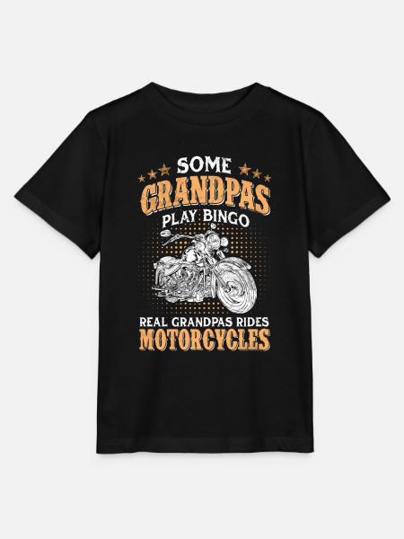Grandpas Play Bingo Real Grandpas Ride Motorcycles - Stanley/Stella T-shirt MINI CREATOR til børn - sort