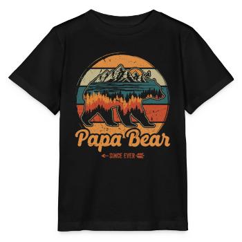 Vatertag Papabear Papa Retro Vintage - Stanley/Stella Kinder T-Shirt MINI CREATOR  - Schwarz - Vorne - Mikhail (115cm)