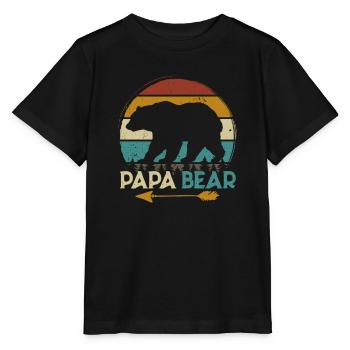 Vatertag Papabear Papa Retro Vintage - Stanley/Stella Kinder T-Shirt MINI CREATOR  - Schwarz - Vorne - Mikhail (115cm)