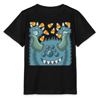 monstre moelleux joyeux - T-shirt bio MINI CREATOR Stanley/Stella Enfant - noir - Devant - Mikhail (115cm)