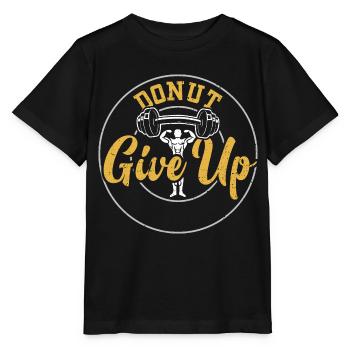 Donut Give Up - Gym - Stanley/Stella MINI CREATOR Kids’ T-Shirt - black - Front - Mikhail (115cm)