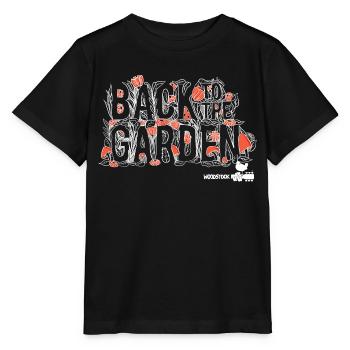 Woodstock Back To The Garden in Weiß - Stanley/Stella Kinder T-Shirt MINI CREATOR  - Schwarz - Vorne - Mikhail (115cm)