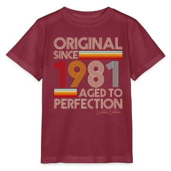 1981 - Stanley/Stella Kinder T-Shirt MINI CREATOR  - Burgunderrot - Vorne - Kain (125cm)