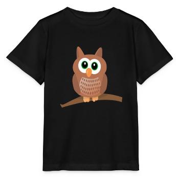 Eule Uhu süß - Stanley/Stella Kinder T-Shirt MINI CREATOR  - Schwarz - Vorne - Mikhail (115cm)