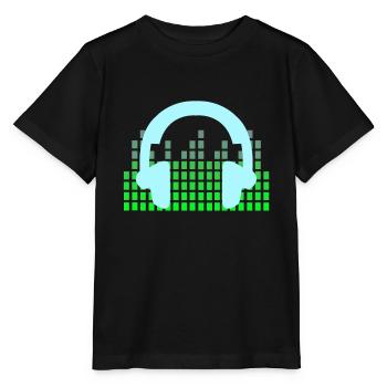 DJ Musique Disco Casque - T-shirt bio MINI CREATOR Stanley/Stella Enfant - noir - Devant - Mikhail (115cm)