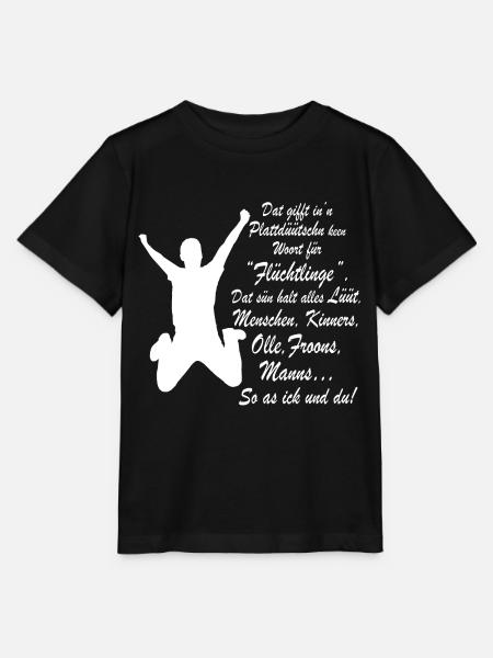 Flüchtling auf Plattdeutsch - Stanley/Stella Kinder T-Shirt MINI CREATOR  - Schwarz