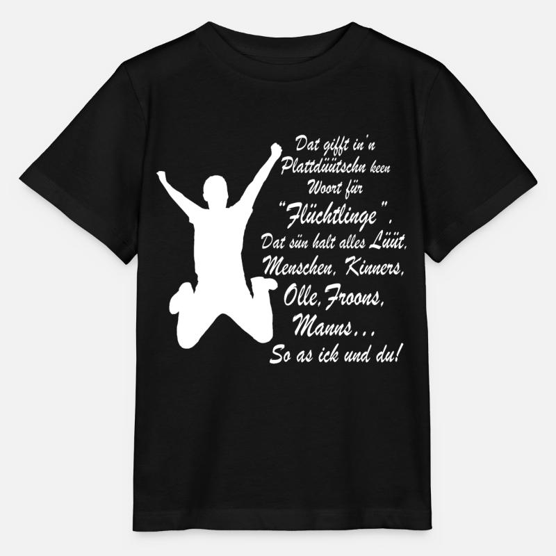 Flüchtling auf Plattdeutsch - Stanley/Stella Kinder T-Shirt MINI CREATOR  - Schwarz