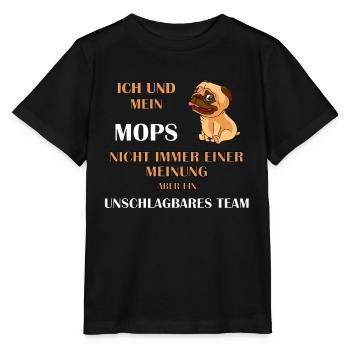 Mops - Stanley/Stella Kinder T-Shirt MINI CREATOR  - Schwarz - Vorne - Mikhail (115cm)