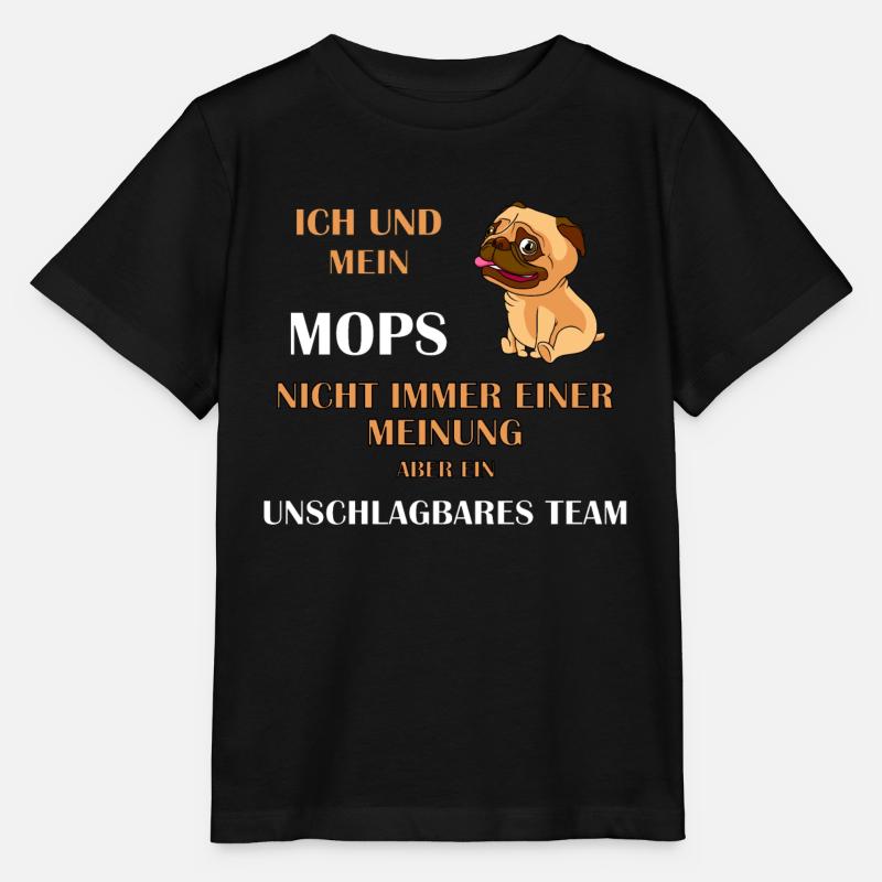 Mops - Stanley/Stella Kinder T-Shirt MINI CREATOR  - Schwarz