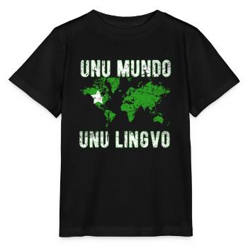 Esperanto Planned Language Dictionary Language of the World - Stanley/Stella MINI CREATOR Kids’ T-Shirt - black - Front - Mikhail (115cm)