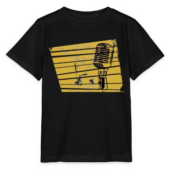 Mikrophon Microphone Musik Sänger Sängerin - Stanley/Stella Kinder T-Shirt MINI CREATOR  - Schwarz - Vorne - Mikhail (115cm)