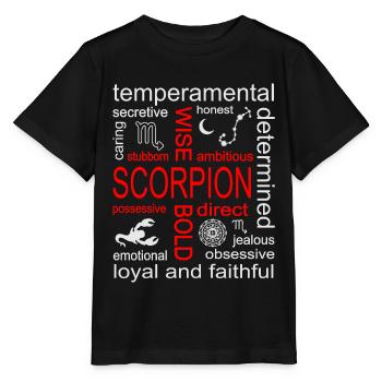 Skorpion Sternzeichen - Stanley/Stella Kinder T-Shirt MINI CREATOR  - Schwarz - Vorne - Mikhail (115cm)