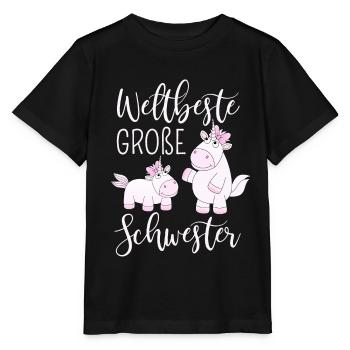 La meilleure grande soeur de la grande soeur de mondes rose - T-shirt bio MINI CREATOR Stanley/Stella Enfant - noir - Devant - Mikhail (115cm)