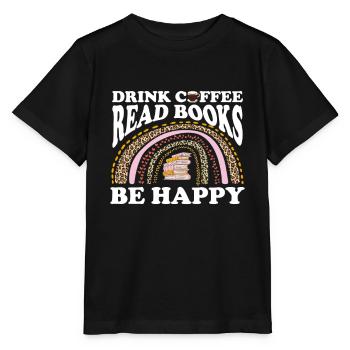 Livres Livres Café Livres Soyez heureux amateurs de livres - T-shirt bio MINI CREATOR Stanley/Stella Enfant - noir - Devant - Mikhail (115cm)