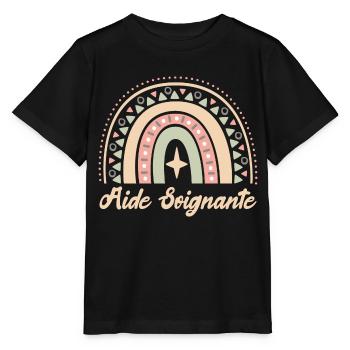 Cadeau Aide Soignante. Boho Rainbow aide soignante - T-shirt bio MINI CREATOR Stanley/Stella Enfant - noir - Devant - Mikhail (115cm)