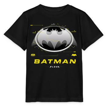 The Flash Old School Classic Batman Logo In Grey - Stanley/Stella MINI CREATOR Kids’ T-Shirt - black - Front - Mikhail (115cm)