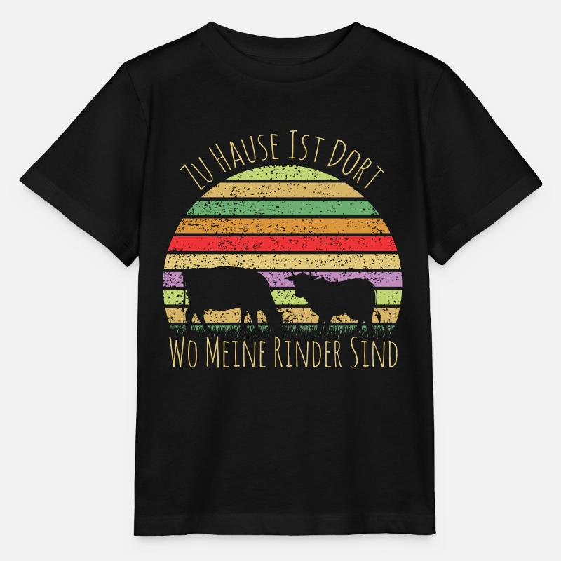 Farmer cow cattle farm farmer gift - Stanley/Stella MINI CREATOR Kids’ T-Shirt - black