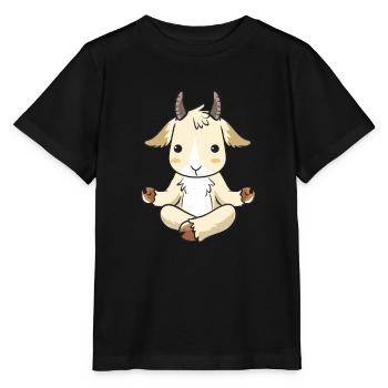 Yoga Ziege Ziegen Ziegenbock Goat Geschenk - Stanley/Stella Kinder T-Shirt MINI CREATOR  - Schwarz - Vorne - Mikhail (115cm)