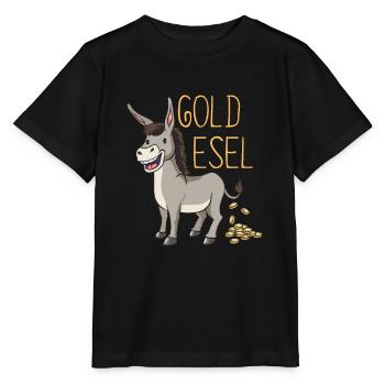 Esel Goldesel Maultier Muli Donkey Geschenk - Stanley/Stella Kinder T-Shirt MINI CREATOR  - Schwarz - Vorne - Mikhail (115cm)