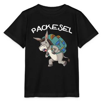 Esel Packesel Maultier Muli Donkey Geschenk - Stanley/Stella Kinder T-Shirt MINI CREATOR  - Schwarz - Vorne - Mikhail (115cm)