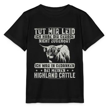Highland cattle Highland cattle Highland cattle cow - Stanley/Stella MINI CREATOR Kids’ T-Shirt - black - Front - Mikhail (115cm)