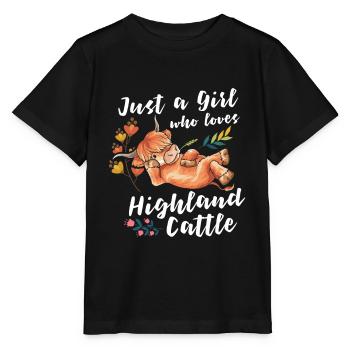 Highland cattle Highland cattle Highland cattle cow - Stanley/Stella MINI CREATOR Kids’ T-Shirt - black - Front - Mikhail (115cm)