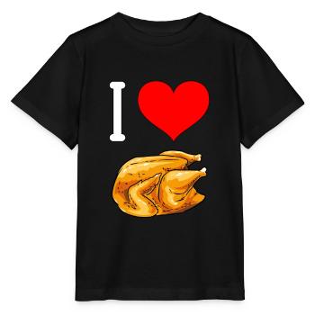 Poulet rôti à griller Poulet grillé Poulet BBQ - T-shirt bio MINI CREATOR Stanley/Stella Enfant - noir - Devant - Mikhail (115cm)