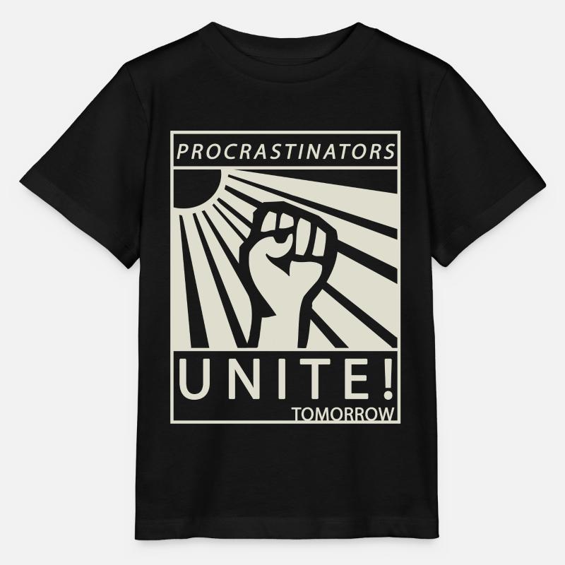 Procrastinators Unite Tomorrow Studenten Geschenk - Stanley/Stella Kinder T-Shirt MINI CREATOR  - Schwarz