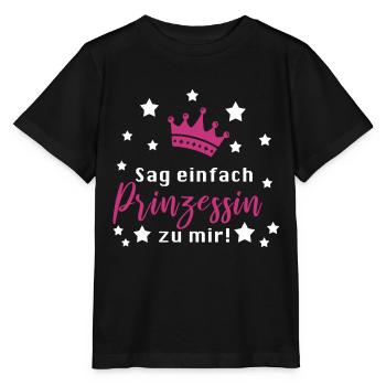 Prinzessin Lustiger Spruch Mädchen - Stanley/Stella Kinder T-Shirt MINI CREATOR  - Schwarz - Vorne - Mikhail (115cm)