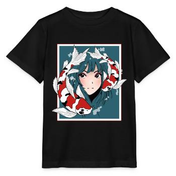 Anime Girl Otaku Koi - Stanley/Stella MINI CREATOR Kids’ T-Shirt - black - Front - Mikhail (115cm)