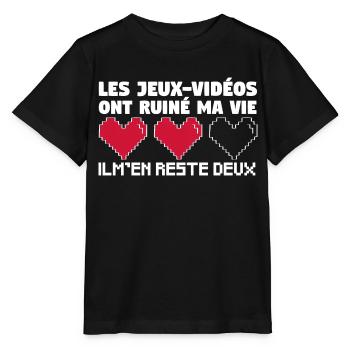 Les Jeux-Vidéos ont ruiné ma vie. - T-shirt bio MINI CREATOR Stanley/Stella Enfant - noir - Devant - Mikhail (115cm)