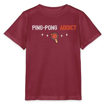 Ping-Pong-Süchtige - Stanley/Stella Kinder T-Shirt MINI CREATOR  - Burgunderrot - Vorne - Kain (125cm)
