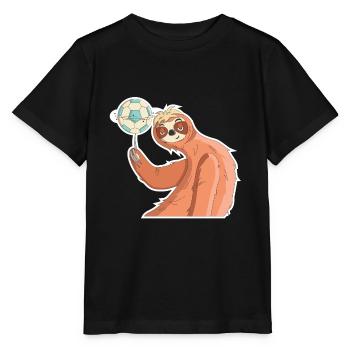 Sloth World Cup football World Cup gift - Stanley/Stella MINI CREATOR Kids’ T-Shirt - black - Front - Mikhail (115cm)