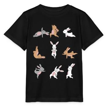 Yoga Hase Meditation Yogi Häschen Namaste Geschenk - Stanley/Stella Kinder T-Shirt MINI CREATOR  - Schwarz - Vorne - Mikhail (115cm)