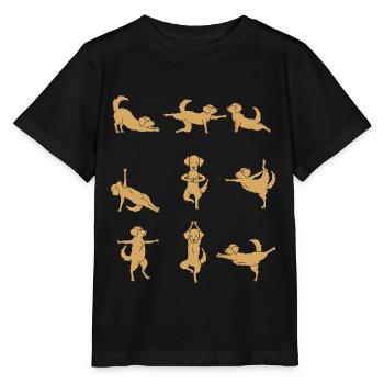 Yoga Golden Retriever Meditation Yogi Geschenk - Stanley/Stella Kinder T-Shirt MINI CREATOR  - Schwarz - Vorne - Mikhail (115cm)