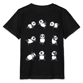 Yoga Panda méditation Yogi Namaste Cadeau Zen - T-shirt bio MINI CREATOR Stanley/Stella Enfant - noir - Devant - Mikhail (115cm)