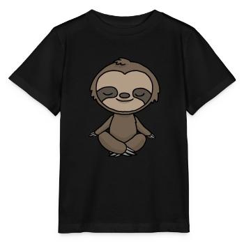 Yoga Faultier Meditation Yogi Namaste Geschenk - Stanley/Stella Kinder T-Shirt MINI CREATOR  - Schwarz - Vorne - Mikhail (115cm)