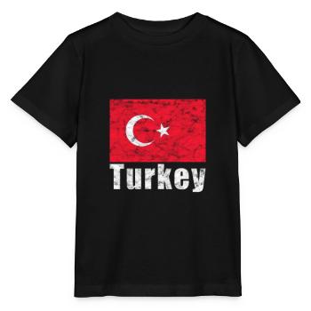 Drapeau turc - T-shirt bio MINI CREATOR Stanley/Stella Enfant - noir - Devant - Mikhail (115cm)
