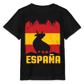 Espana print I Proud Spain Bull Viva ESPANA Geschenk - Stanley/Stella Kinder T-Shirt MINI CREATOR  - Schwarz - Vorne - Mikhail (115cm)